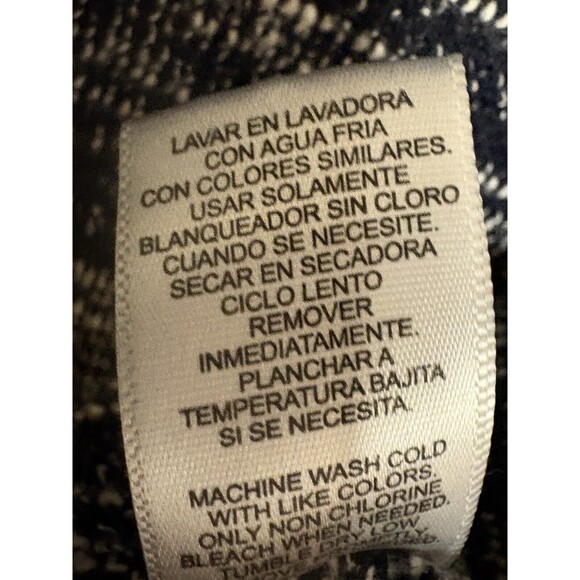 Daisy Fuentes Sweater Womens Medium Cowl Neck Blue White Long Sleeve Shirt - Picture 6 of 6